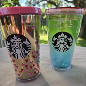 2 Starbucks Tumblers Valentines & Easter Bundle